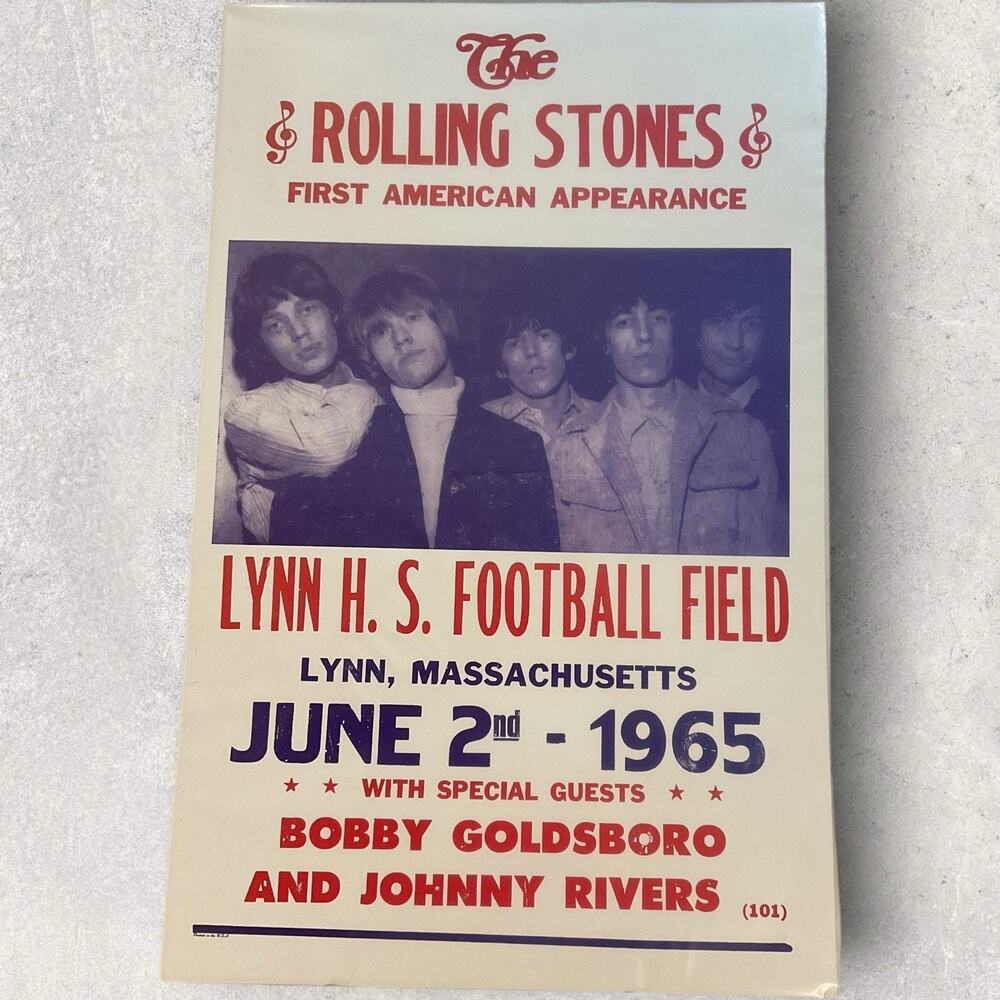 The Rolling Stones First American Appearance Lynn MA 6/2/1965 Tin Sign 8”x12”